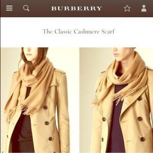 2012 Burberry Classic Cashmere Scarf Camel